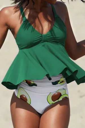 Fruit Print Cute Tankini Swimdress