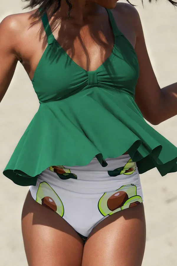 Fruit Print Cute Tankini Swimdress