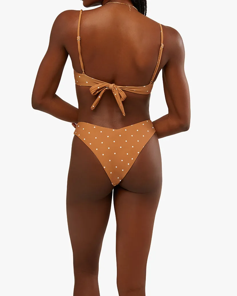 Full Coverage Underwire Micro Polka Dot Bikini Top