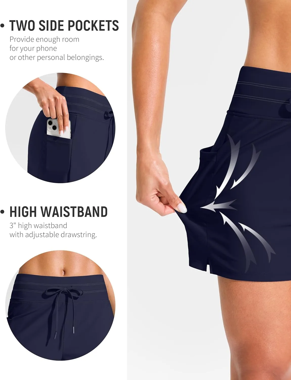 G Gradual Women's 4" High Waisted Swim Board Shorts with Pockets Quick Dry Swimming Swimsuit Bathing Suit Bottoms for Women