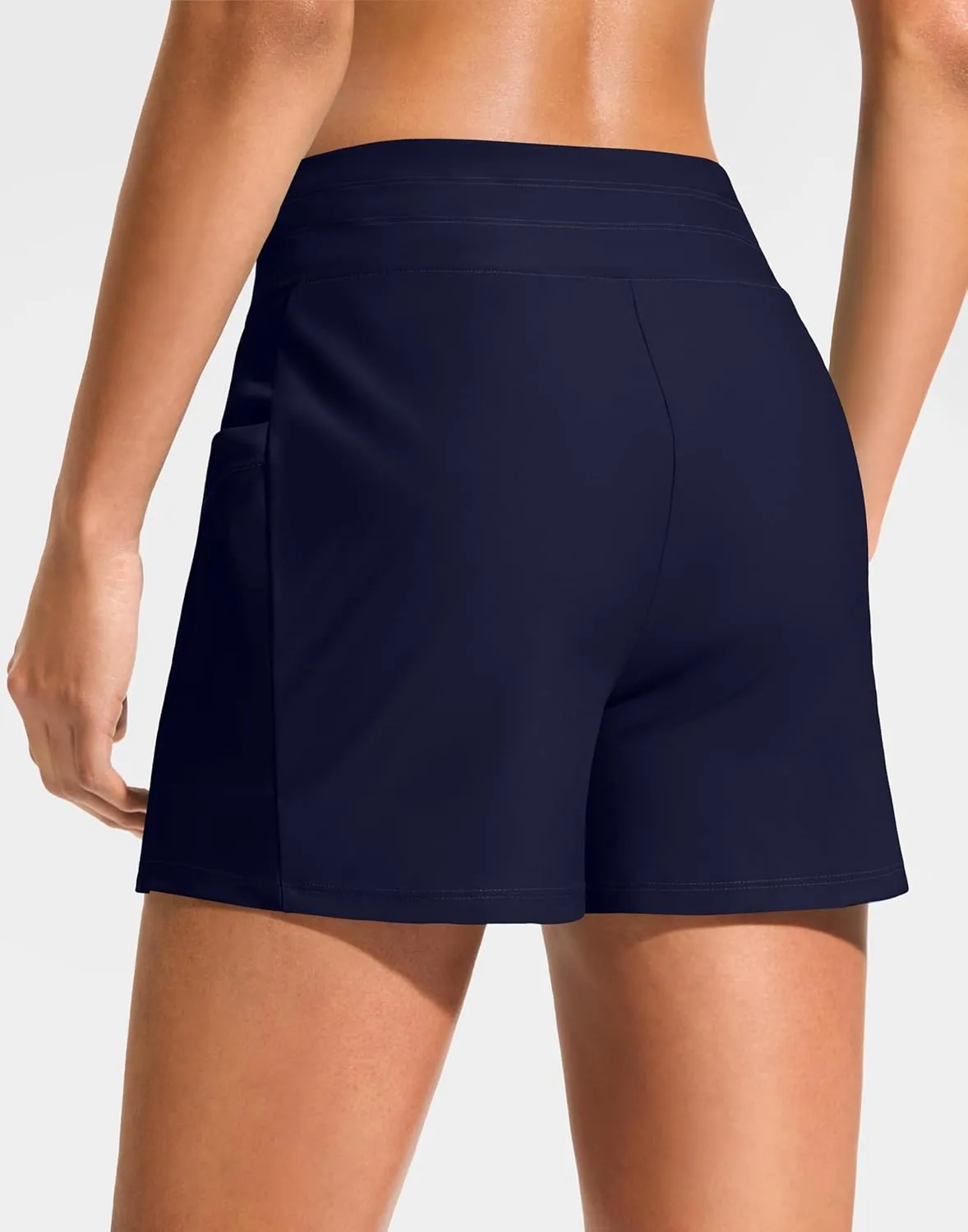 G Gradual Women's 4" High Waisted Swim Board Shorts with Pockets Quick Dry Swimming Swimsuit Bathing Suit Bottoms for Women
