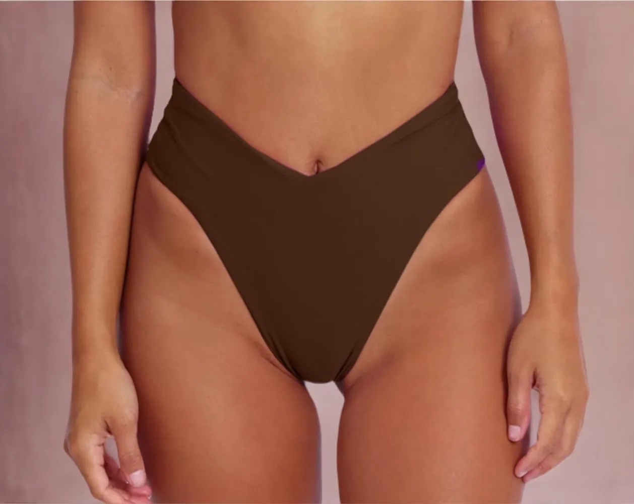 geluboao Women's Bikini Bottom Sexy V Cut High Cut Swimsuit High Waisted Bathing Suit Bottoms