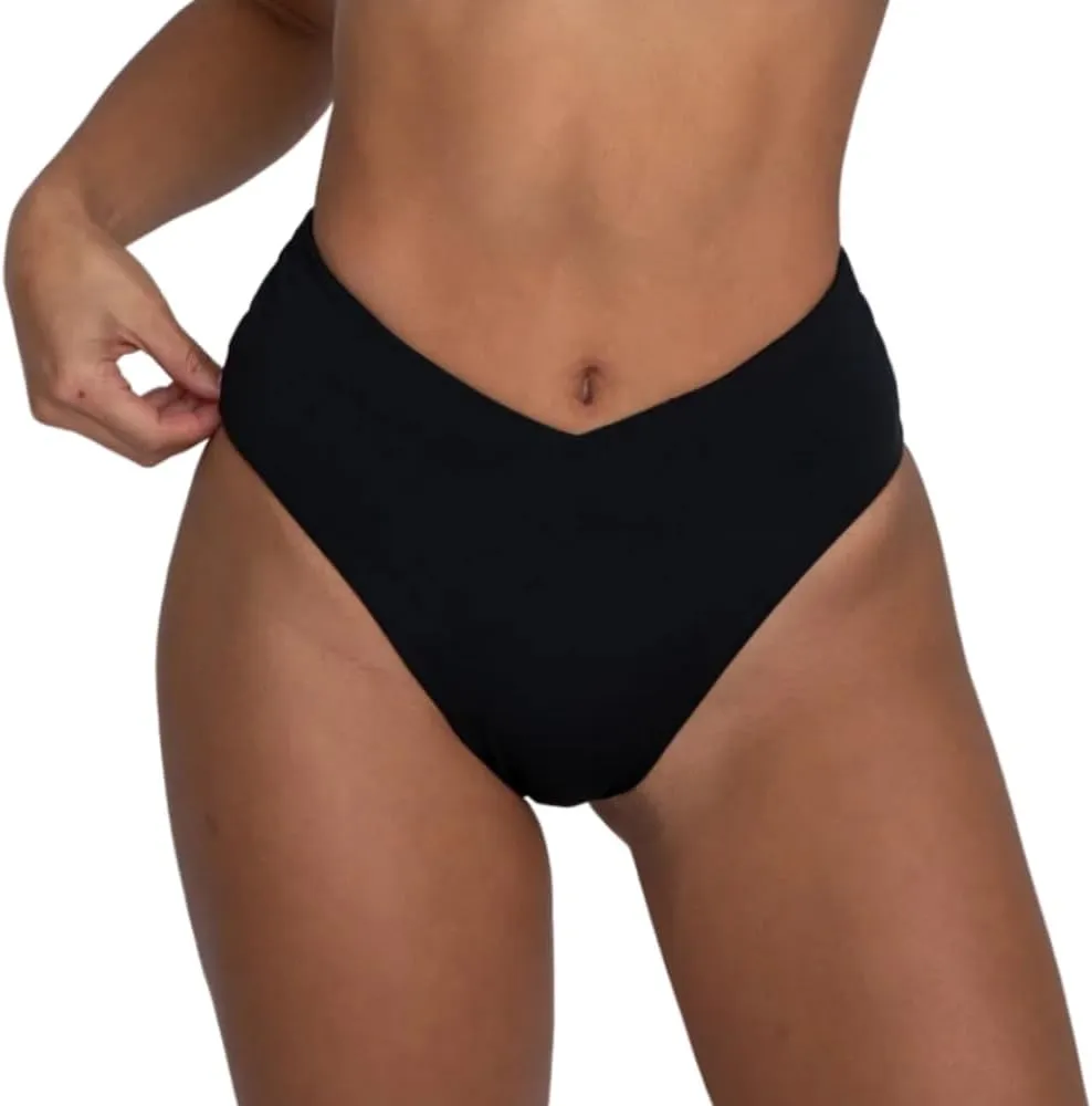 geluboao Women's Bikini Bottom Sexy V Cut High Cut Swimsuit High Waisted Bathing Suit Bottoms