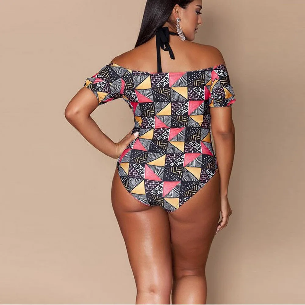 Geometric bikini ladies plus size