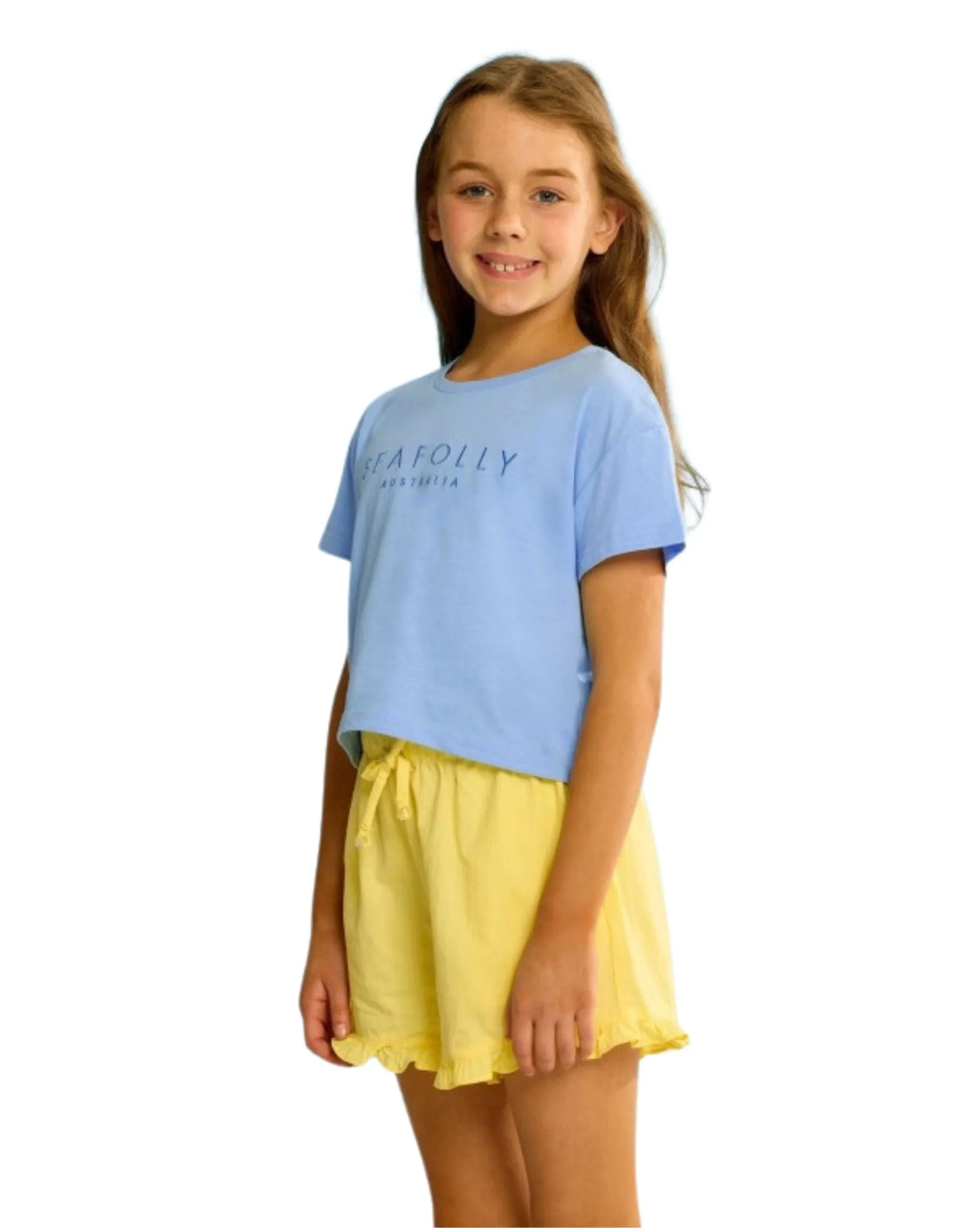 Girls Embroidery Crop Tee