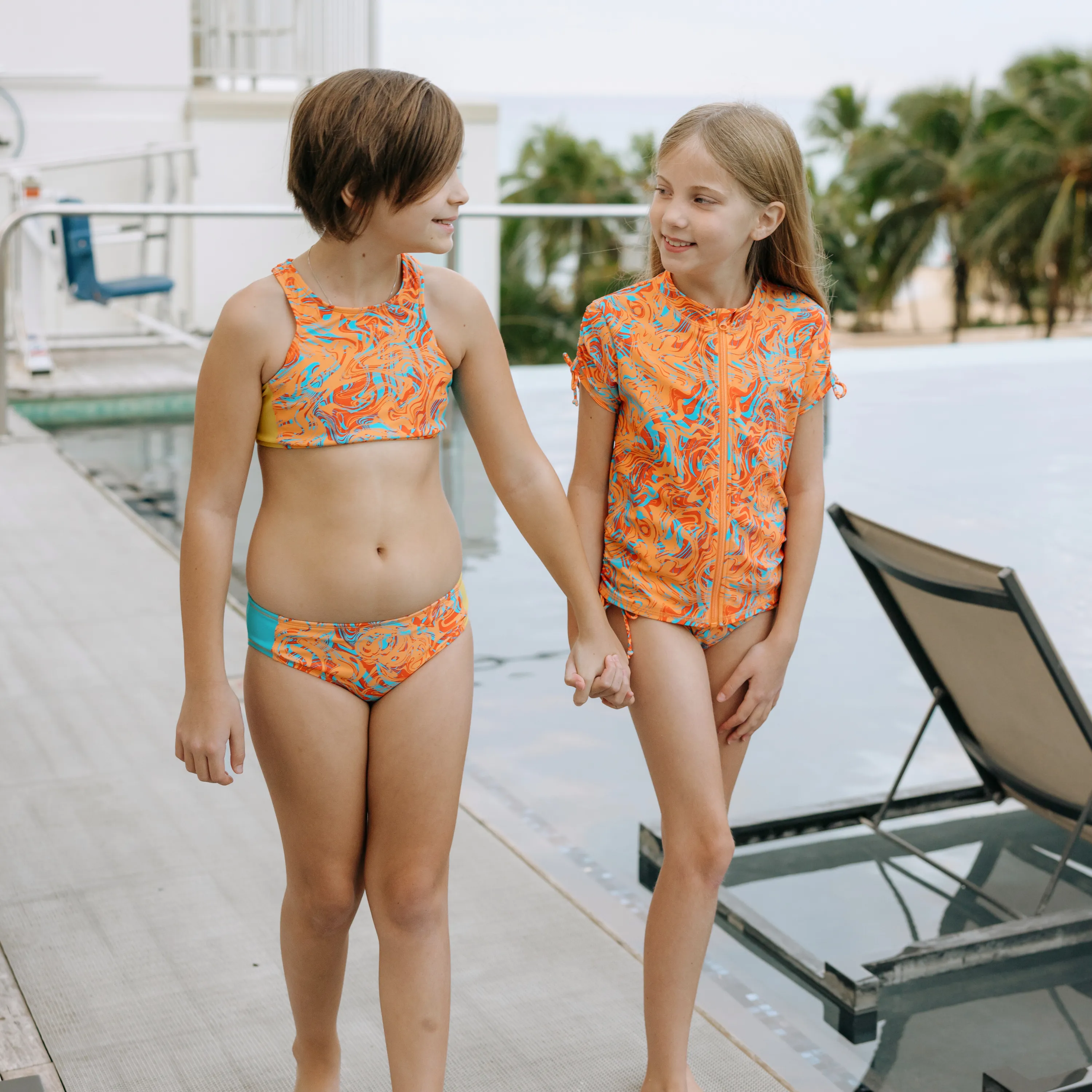 Girls Halter Top Bikini Set (2 Piece) | "Swirl"
