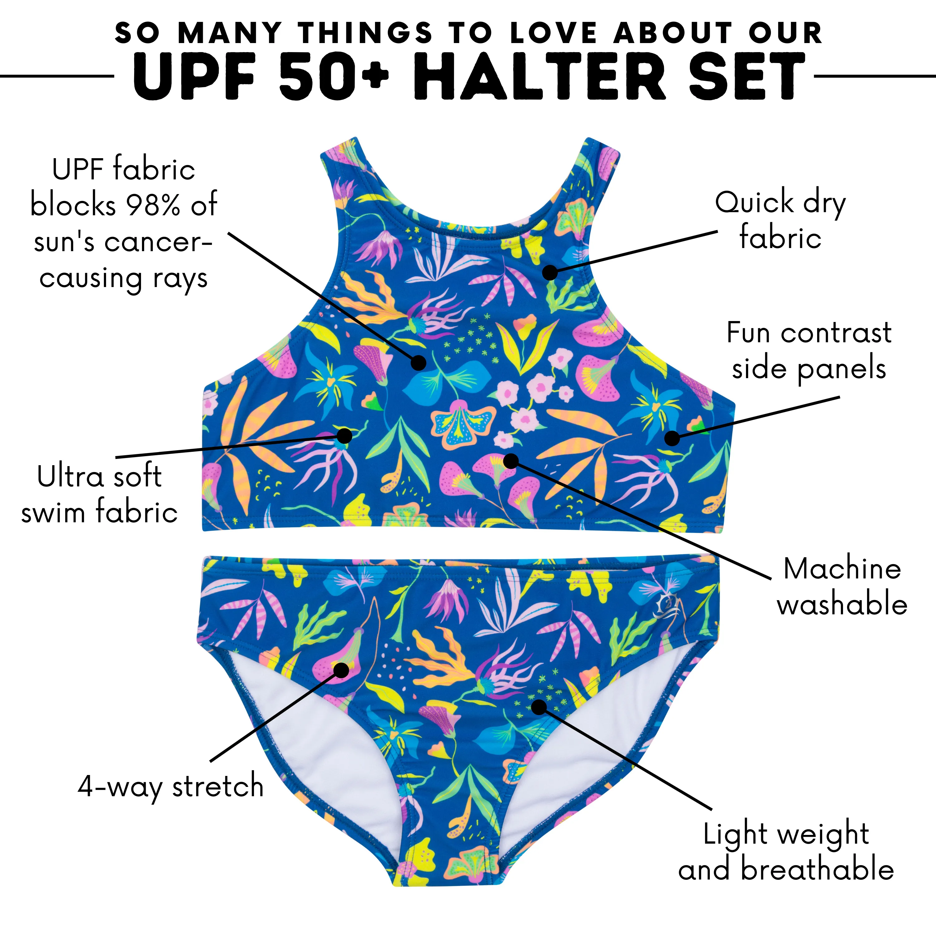 Girls Halter Top Bikini Set (2 Piece) | "Tropadelic"