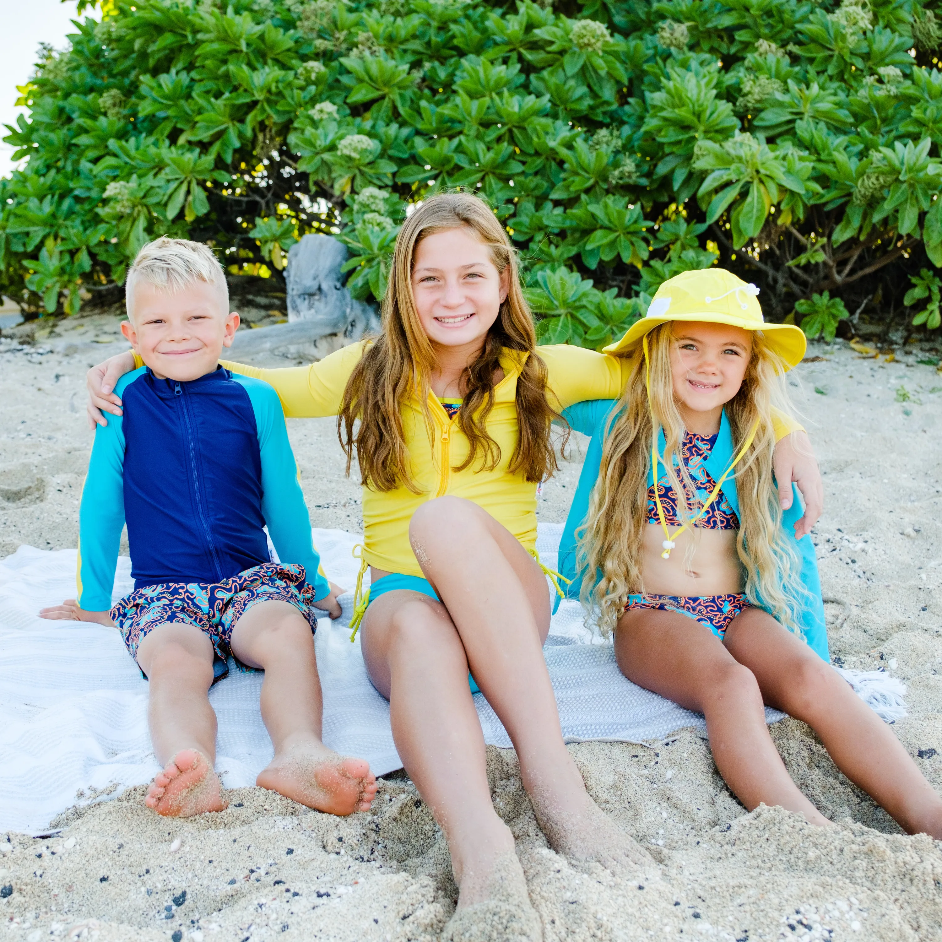 Girls Long Sleeve Rash Guard   Tankini Bikini Set (3 Piece) | "Deep Dive"