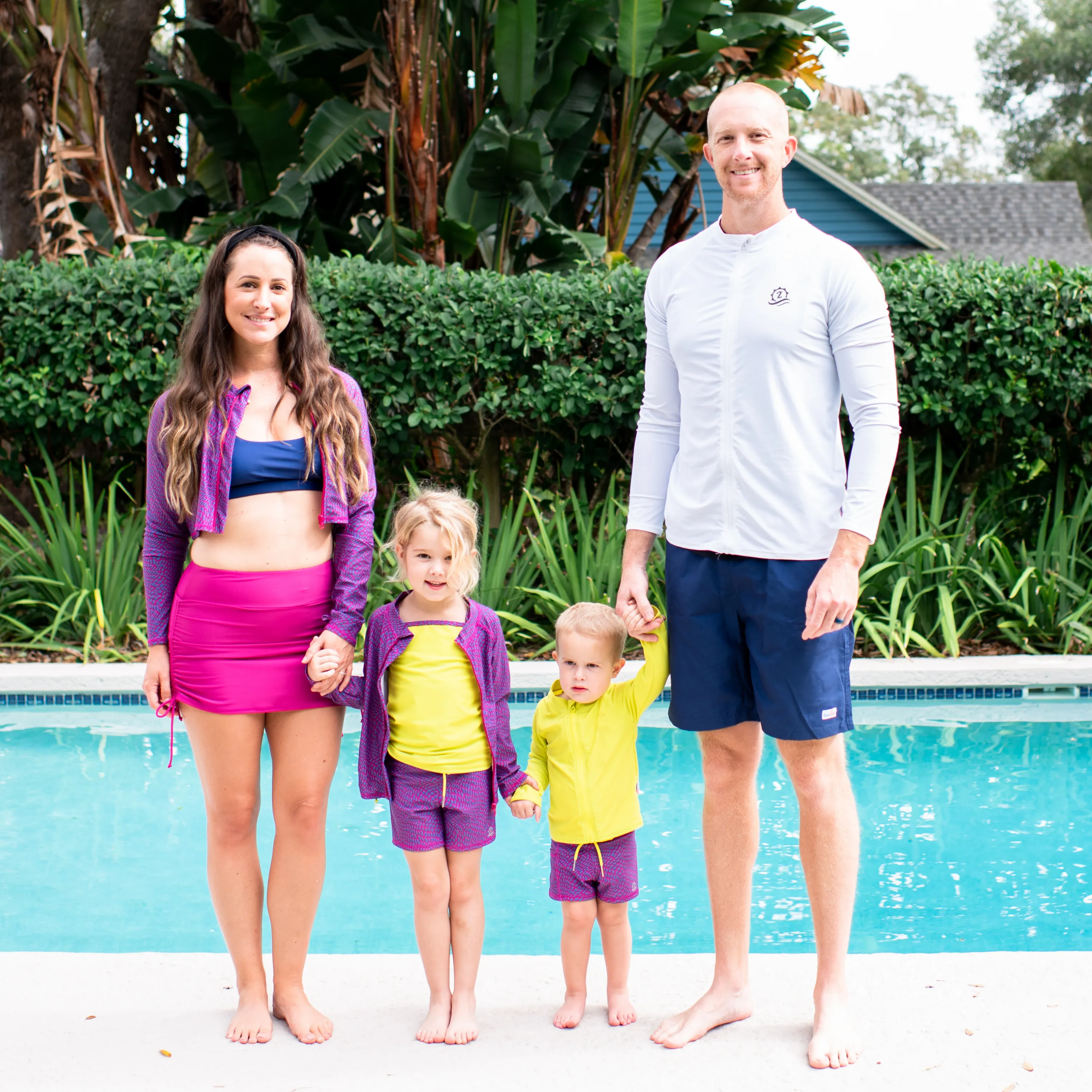 Girls Long Sleeve Rash Guard   Tankini Shorts Set (3 Piece) | "In Disguise"