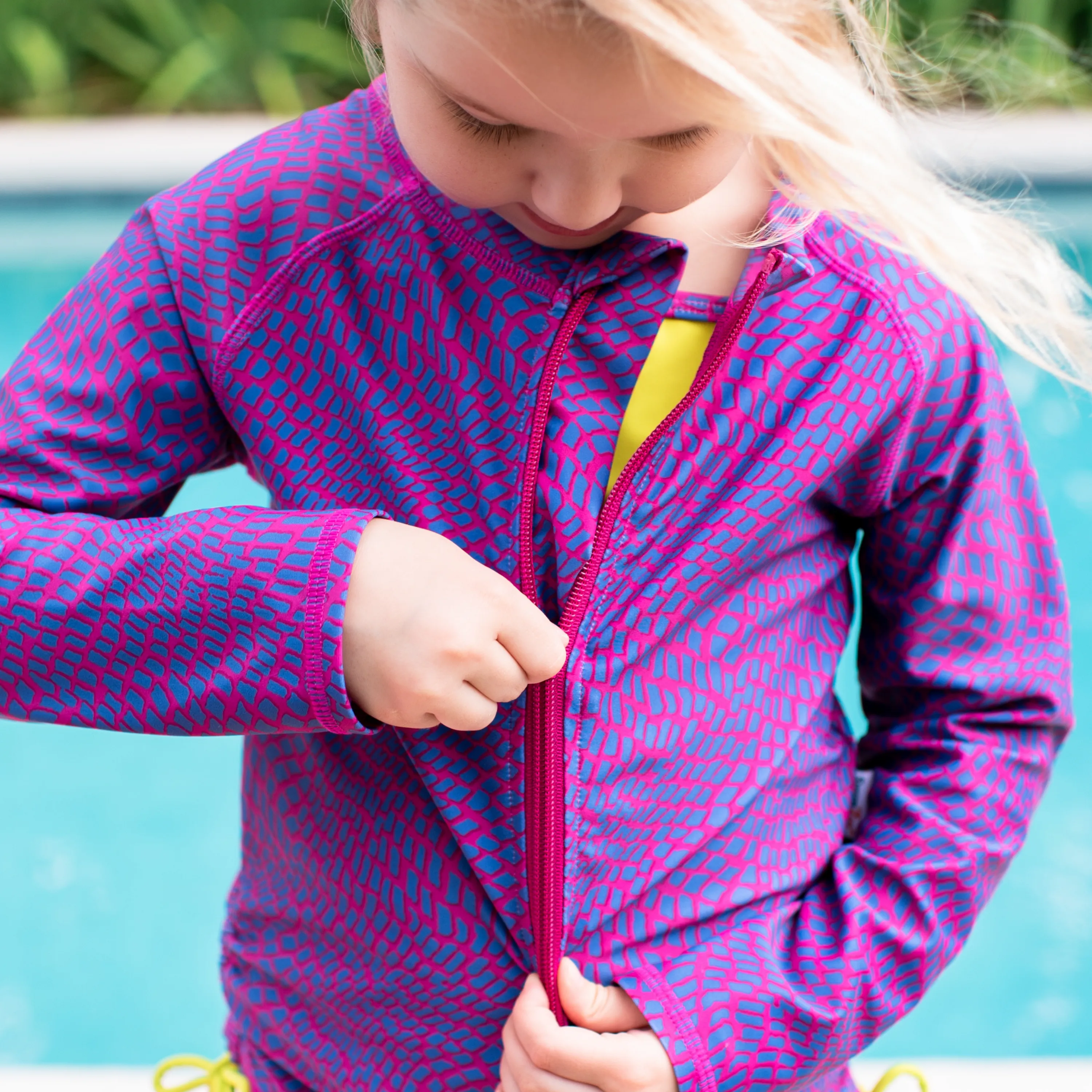 Girls Long Sleeve Rash Guard   Tankini Shorts Set (3 Piece) | "In Disguise"
