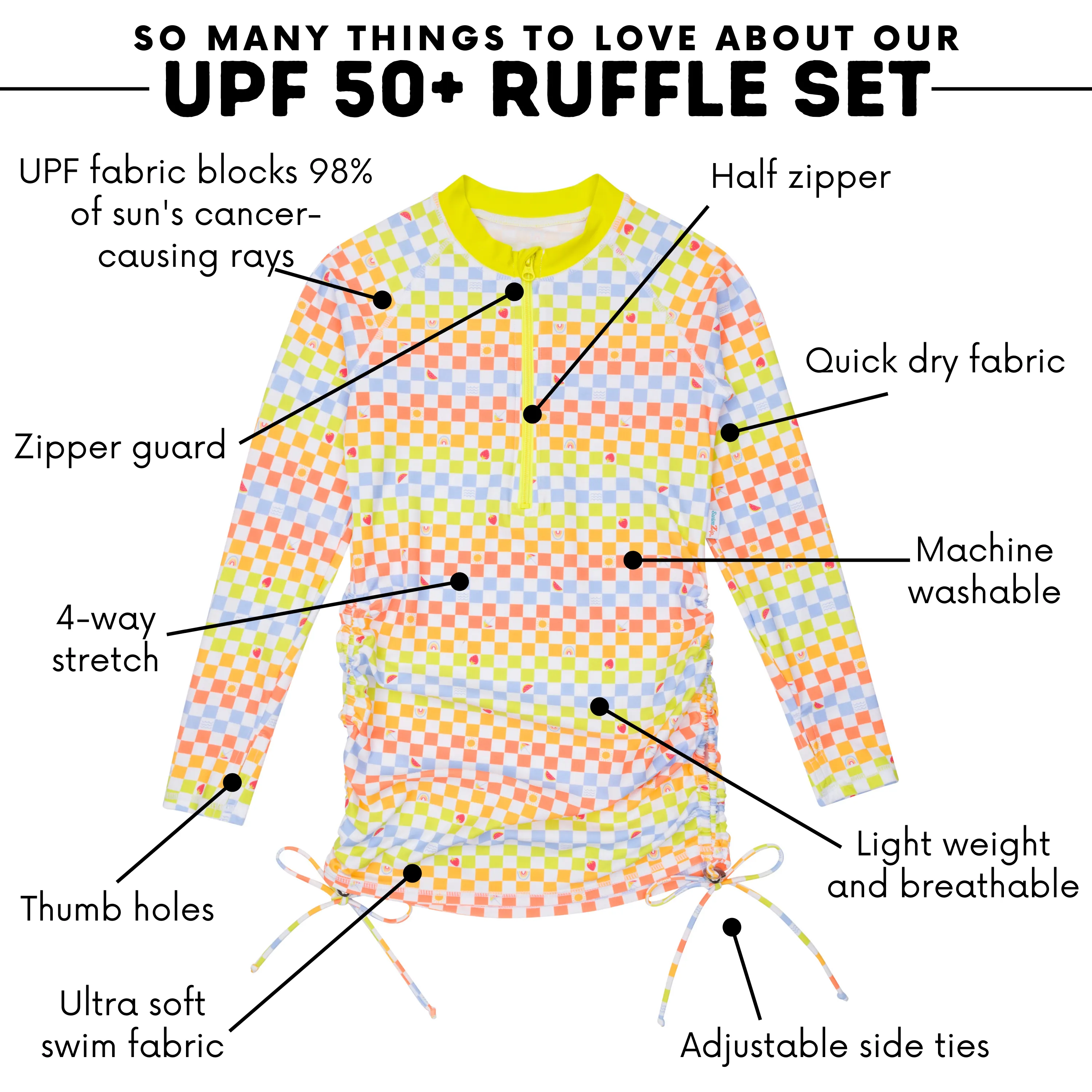 Girls Long Sleeve Swim Dress Cover Up | "Gamified"
