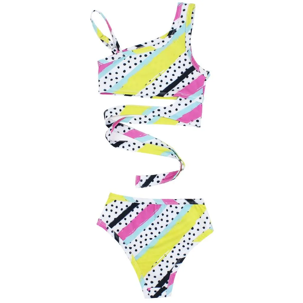 Girl's Multicolored Tankini