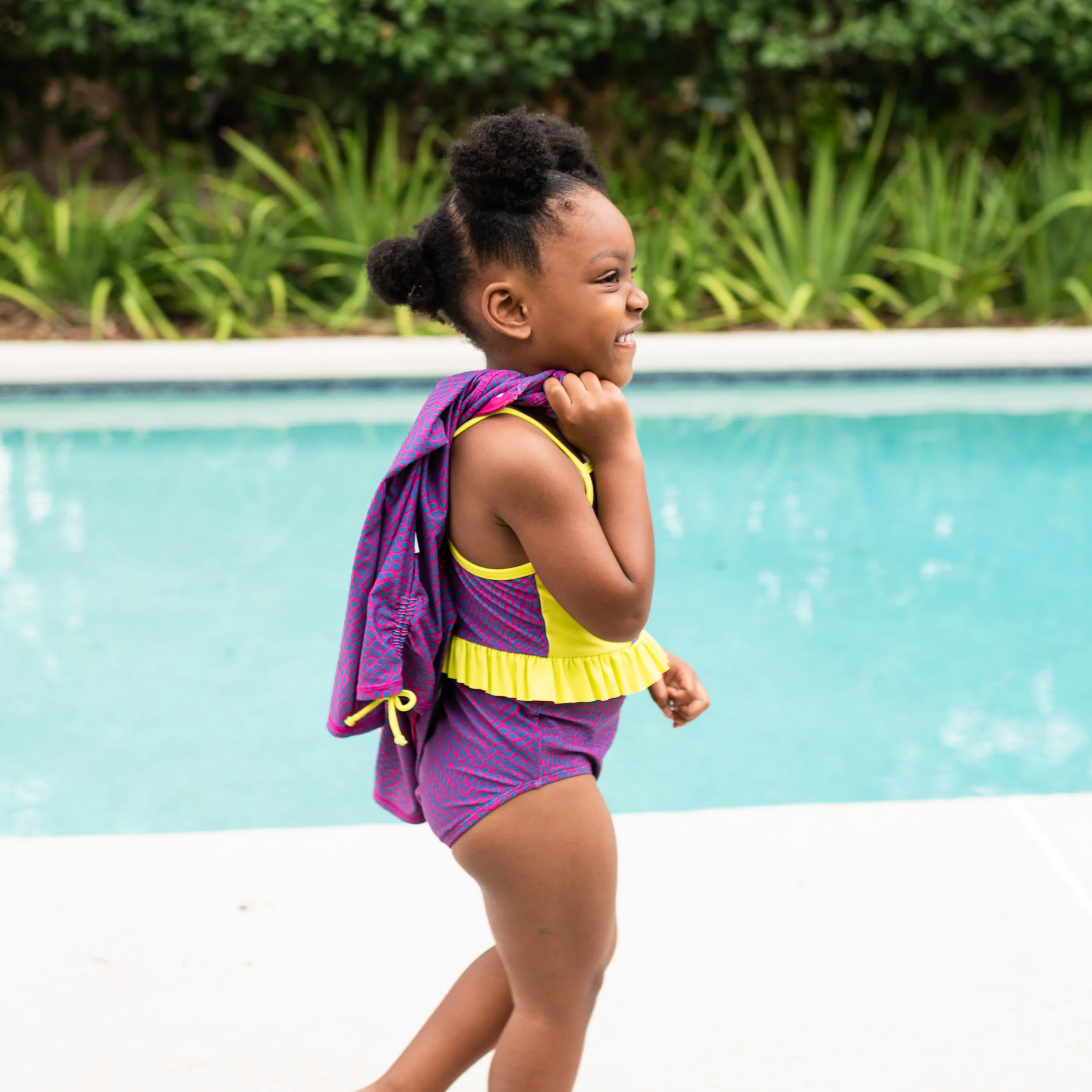 Girls One-Piece Swimsuit   Long Sleeve Rash Guard Set (2 Piece) | "In Disguise"