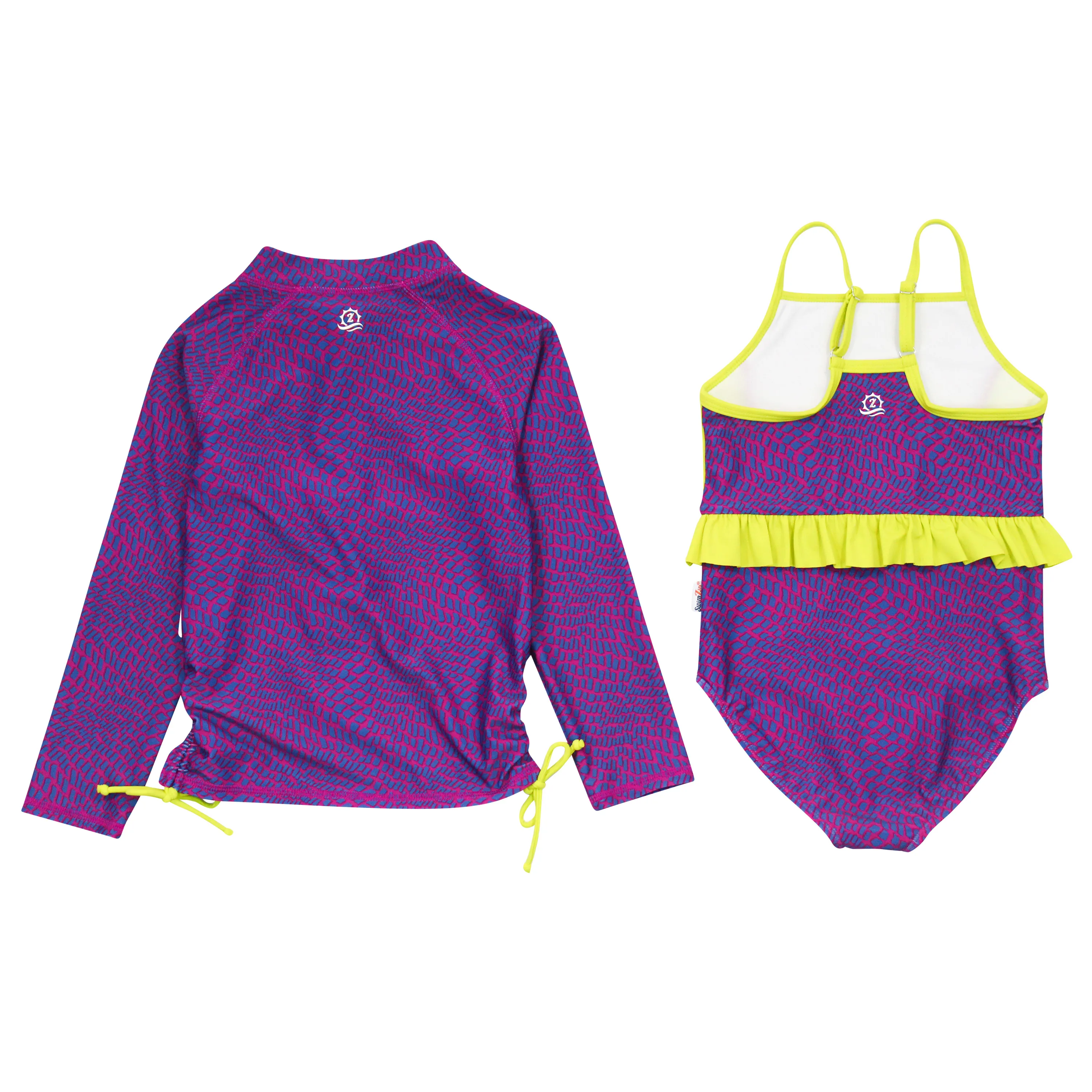 Girls One-Piece Swimsuit   Long Sleeve Rash Guard Set (2 Piece) | "In Disguise"