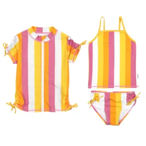 Girls Short Sleeve Rash Guard   Tankini Bikini Set (3 Piece) | "Be Bold”