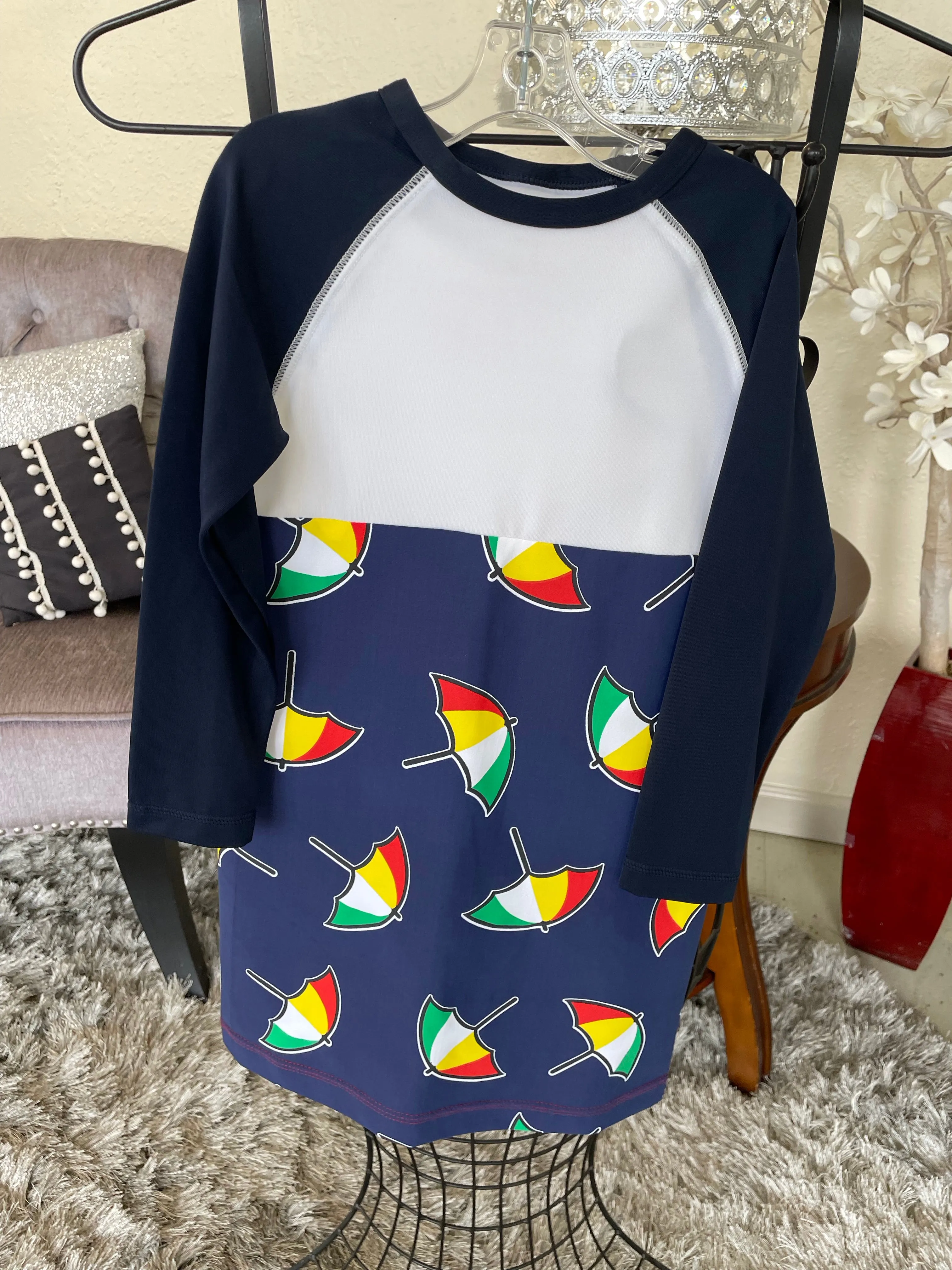 Girls Umbrella Print Swim Dress