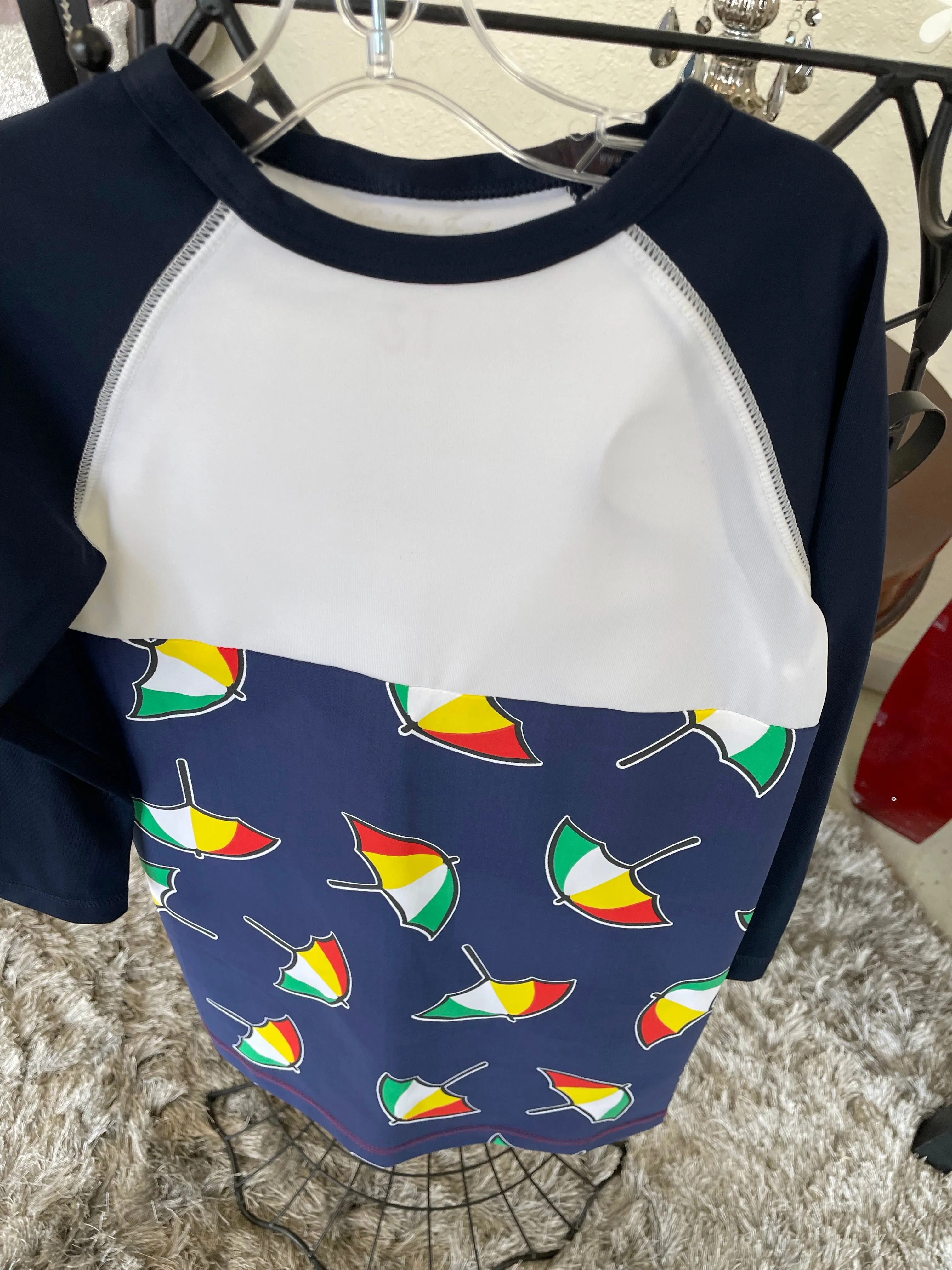 Girls Umbrella Print Swim Dress