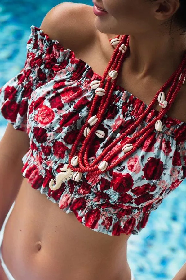 Girly Floral Print Bikini Swimwear