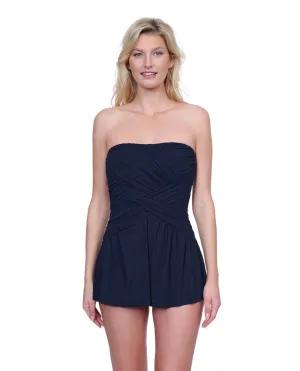 Gottex Lattice Bandeau Strapless Swimdress