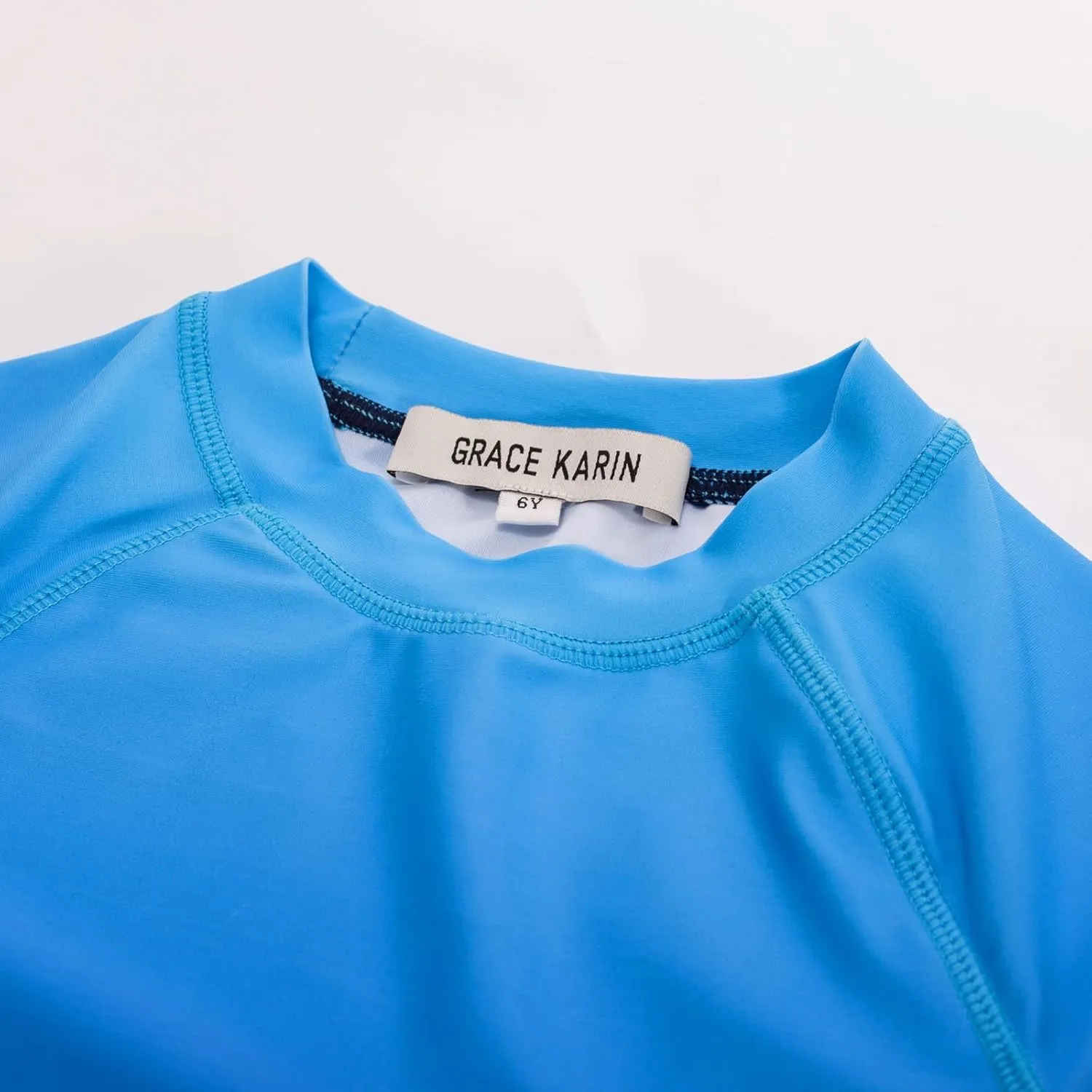 GRACE KARIN Boy Kids Two Piece Swimsuits Long Sleeve Rash Guard Swimwear Cute Bathing Suit Sets 5-12Y