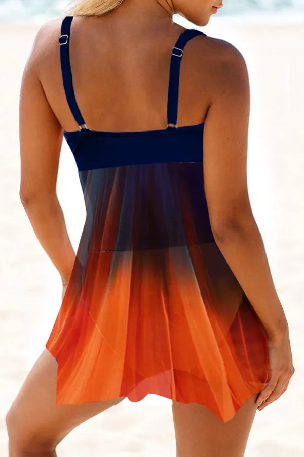 Gradient Classic V Neck Tankini