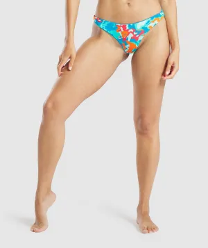 Gymshark Horizon Reversible Bikini Bottoms - Print/Teal