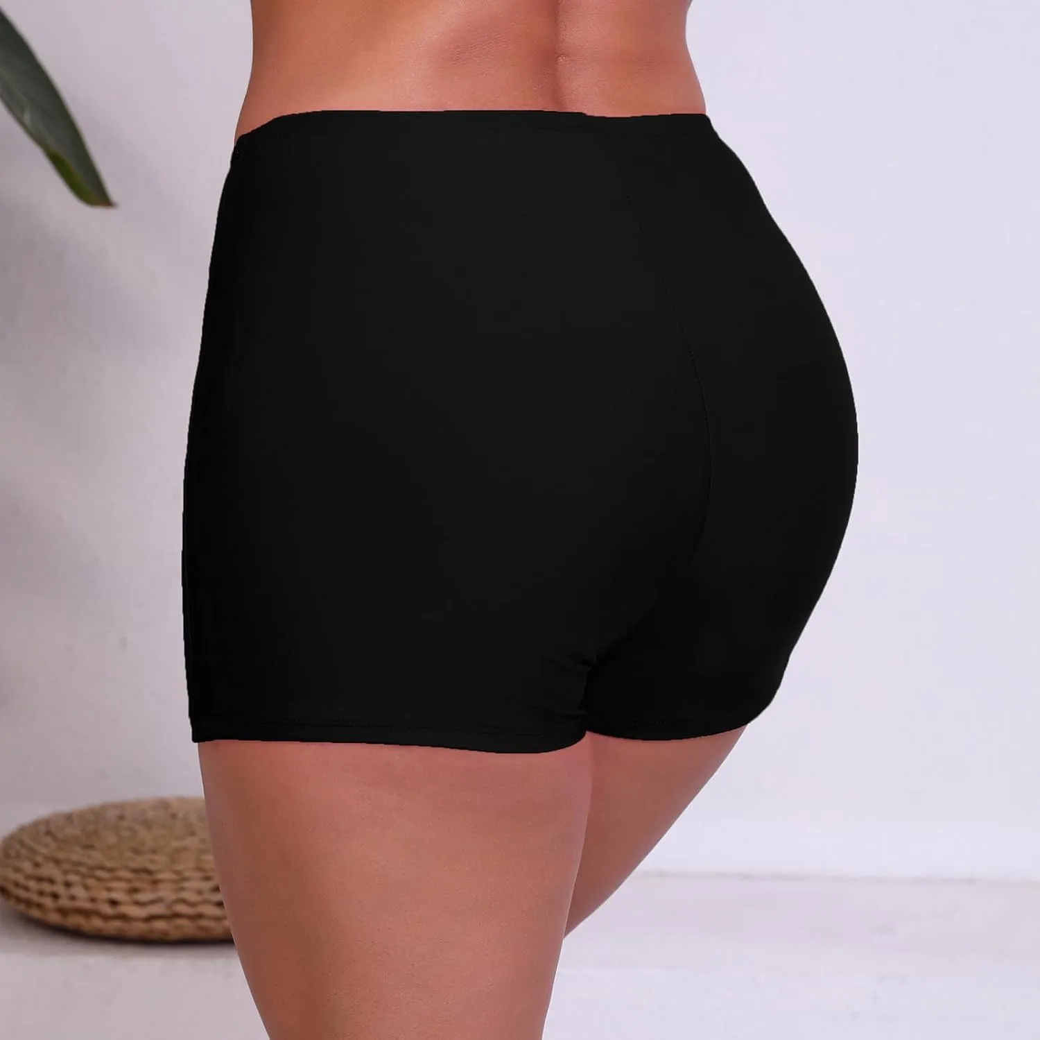 Halcurt Women's 3" High Waisted Swim Board Shorts Tankini Bottoms Boyshorts Beach Swimsuit