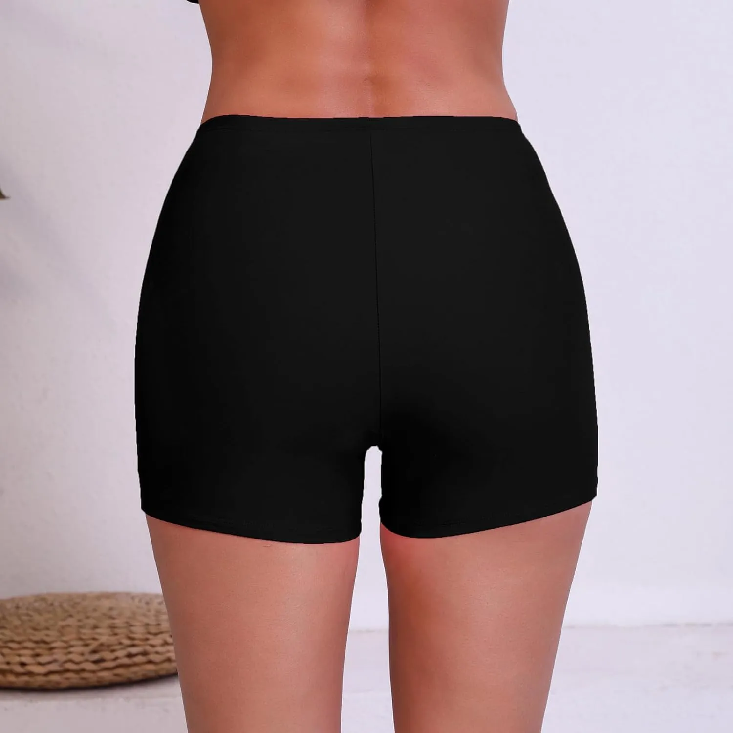 Halcurt Women's 3" High Waisted Swim Board Shorts Tankini Bottoms Boyshorts Beach Swimsuit