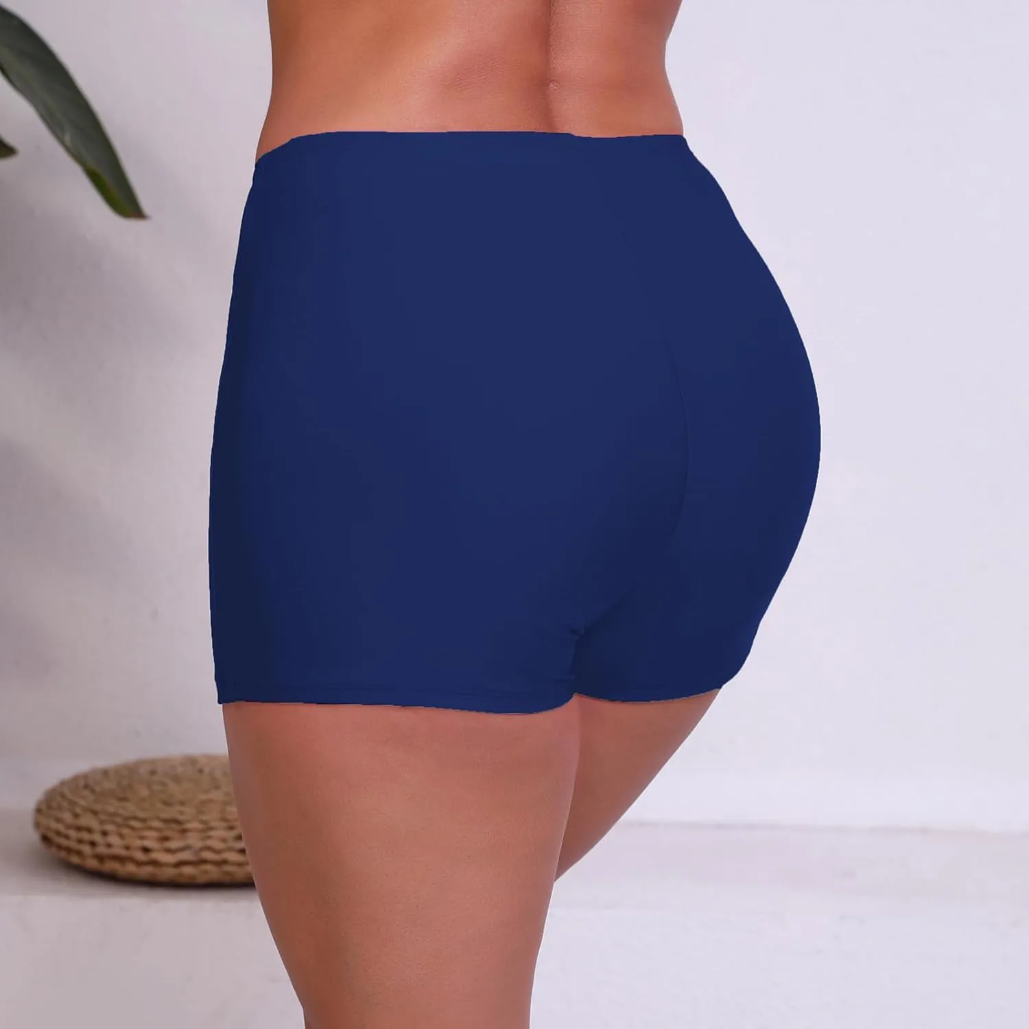 Halcurt Women's 3" High Waisted Swim Board Shorts Tankini Bottoms Boyshorts Beach Swimsuit