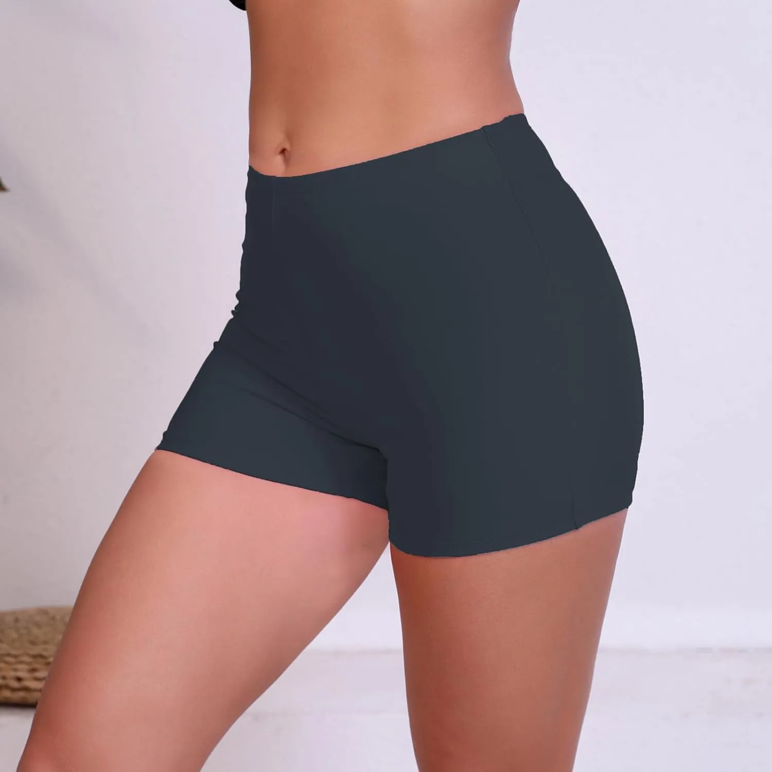 Halcurt Women's 3" High Waisted Swim Board Shorts Tankini Bottoms Boyshorts Beach Swimsuit
