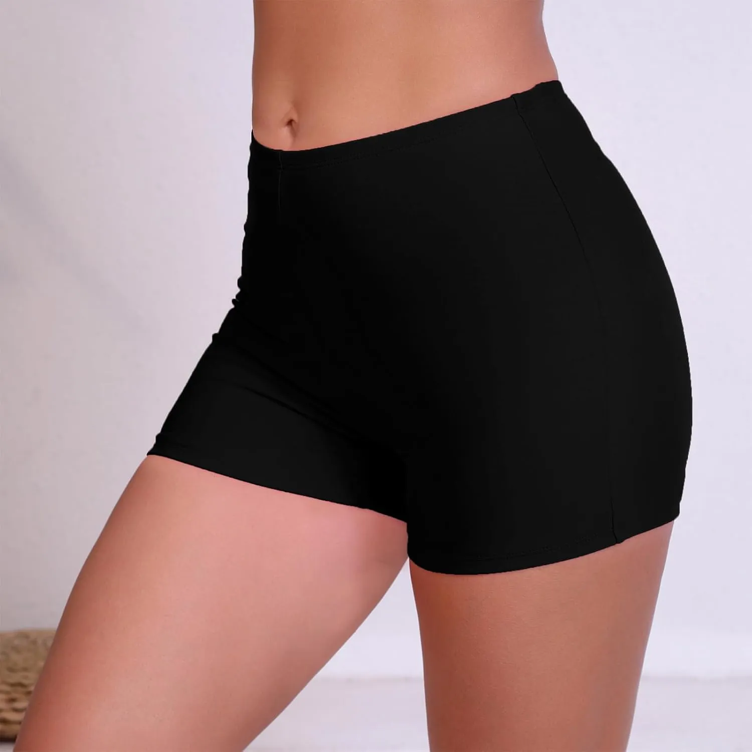 Halcurt Women's 3" High Waisted Swim Board Shorts Tankini Bottoms Boyshorts Beach Swimsuit