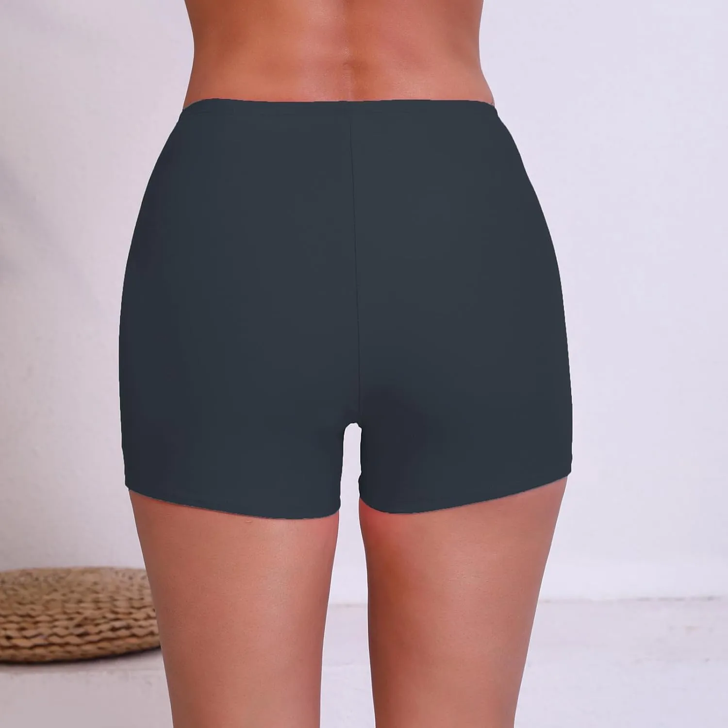 Halcurt Women's 3" High Waisted Swim Board Shorts Tankini Bottoms Boyshorts Beach Swimsuit