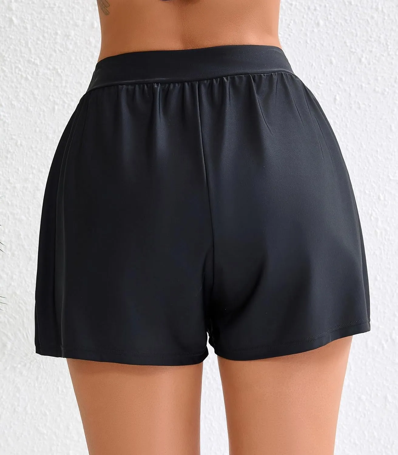 Halcurt Women's High Waisted Board Shorts with Liner Bikini Swim Bottoms