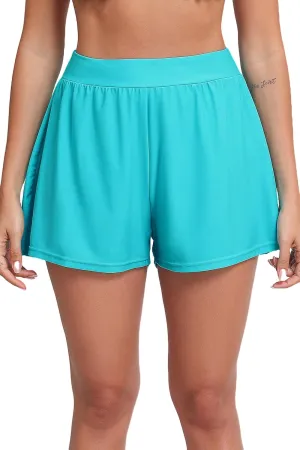 Halcurt Women's High Waisted Board Shorts with Liner Bikini Swim Bottoms
