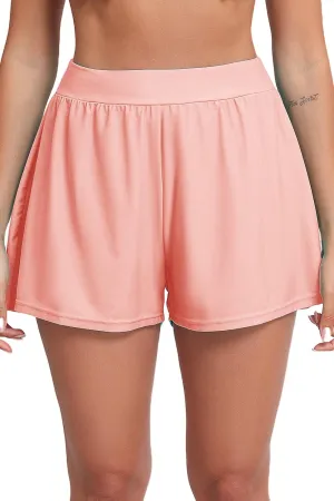 Halcurt Women's High Waisted Board Shorts with Liner Bikini Swim Bottoms