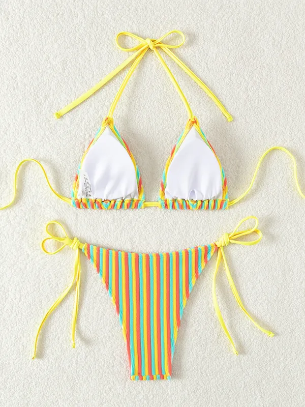 Halter neck bikini summer beach vacation swimsuit