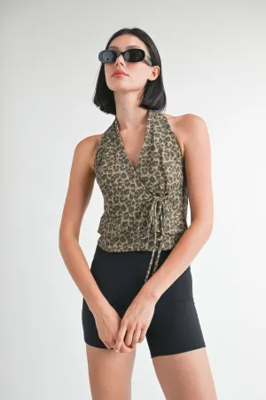 Halter Neck Leopard Print Top