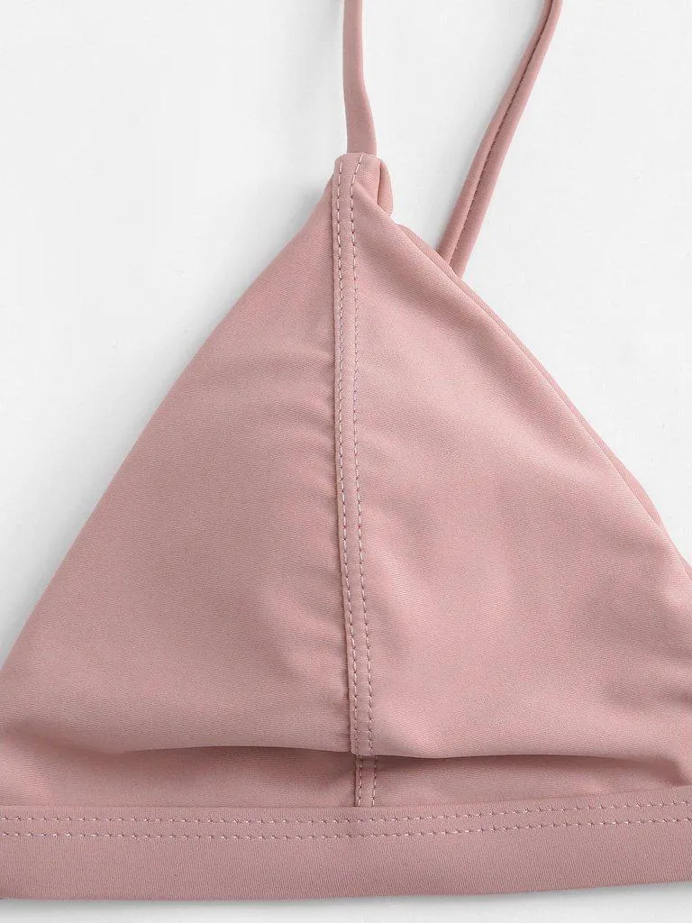 Halter Neck Triangle Bikini Set