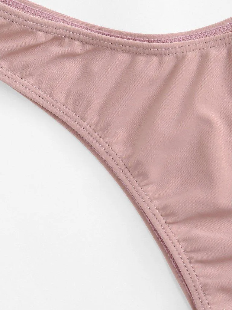 Halter Neck Triangle Bikini Set
