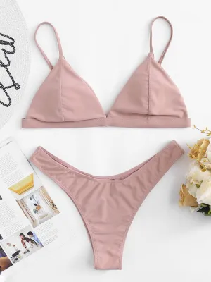 Halter Neck Triangle Bikini Set