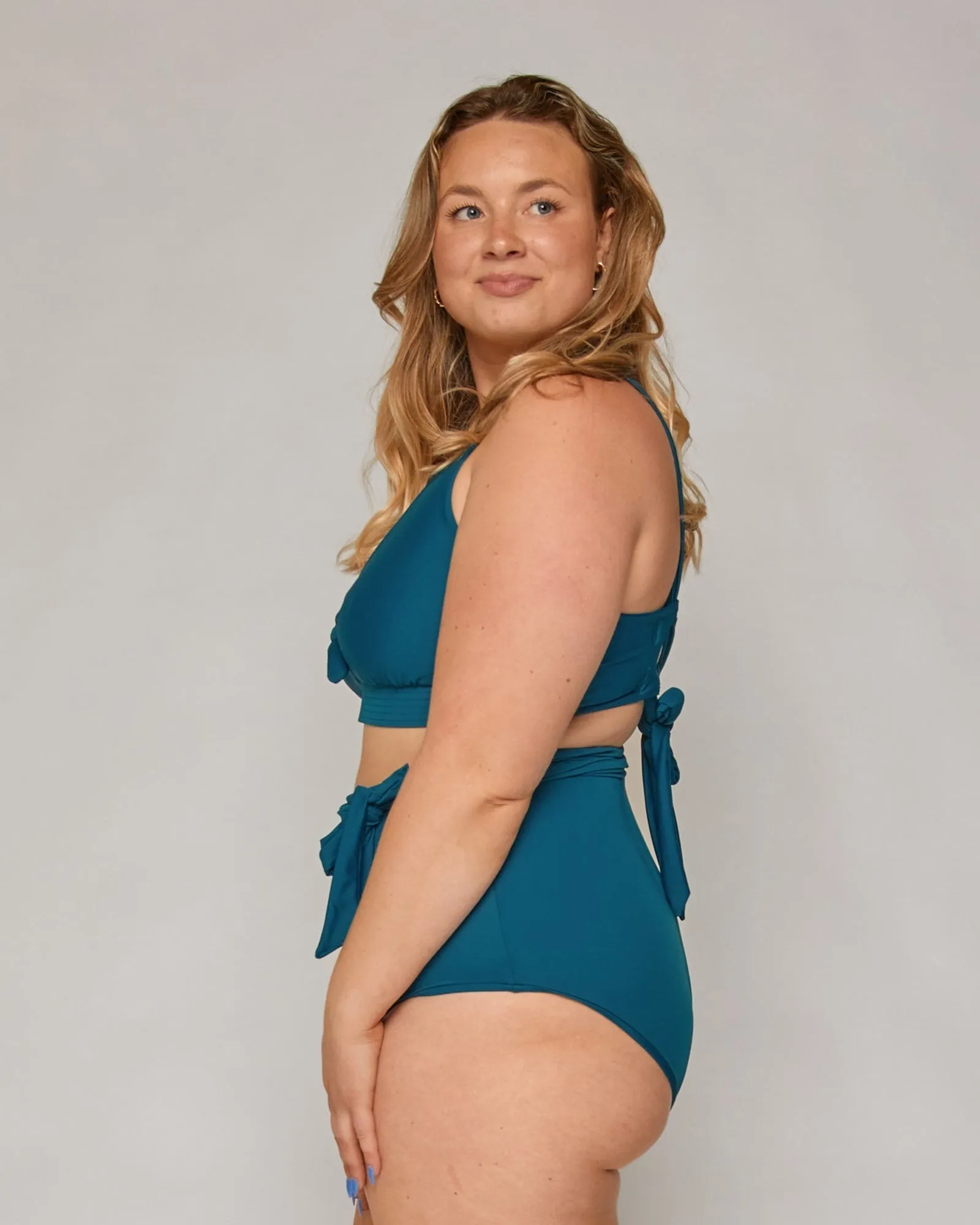 Hana High-Waisted Bikini Bottoms | Amalfi Blue