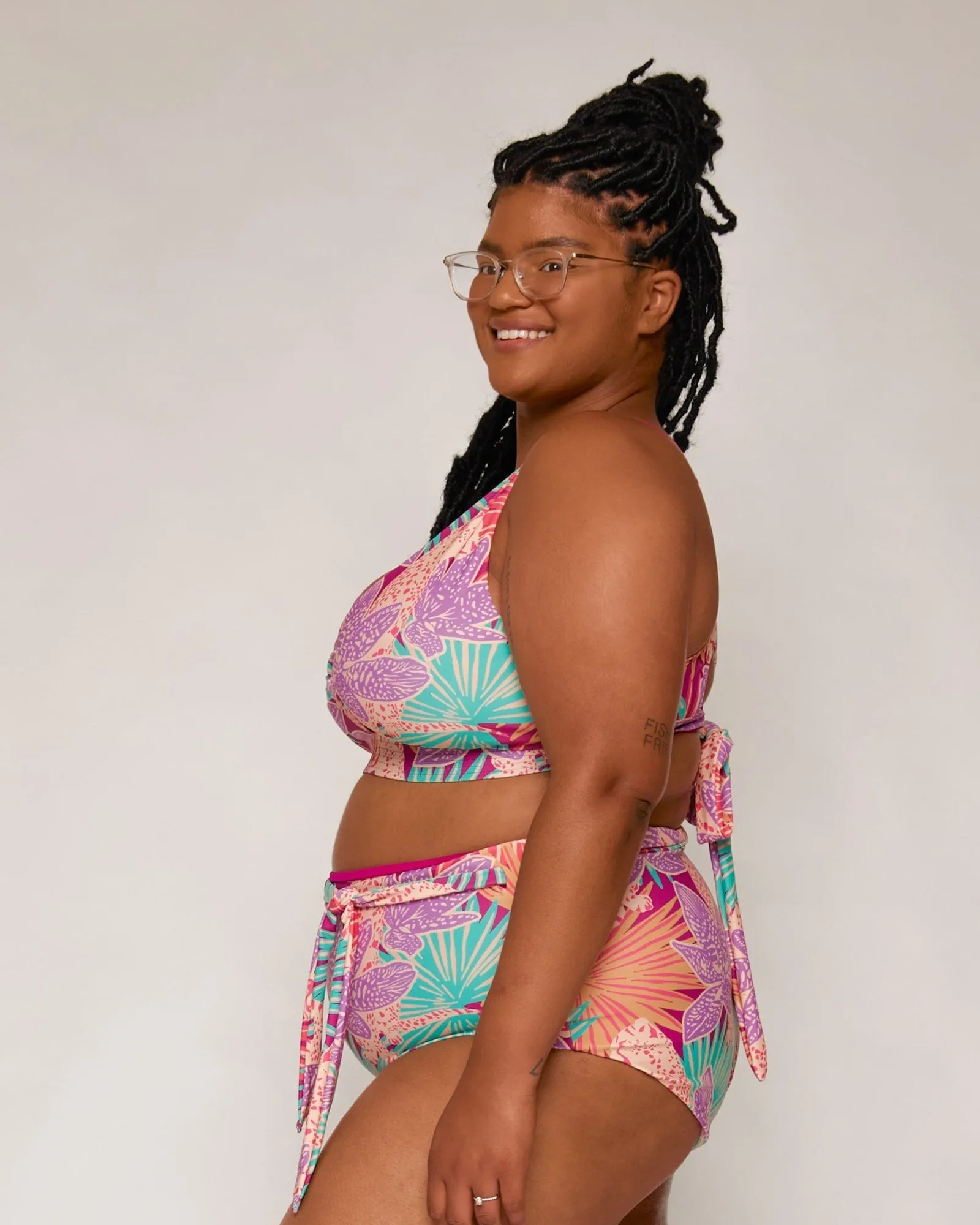 Hana High-Waisted Bikini Bottoms | Orchid/Rio
