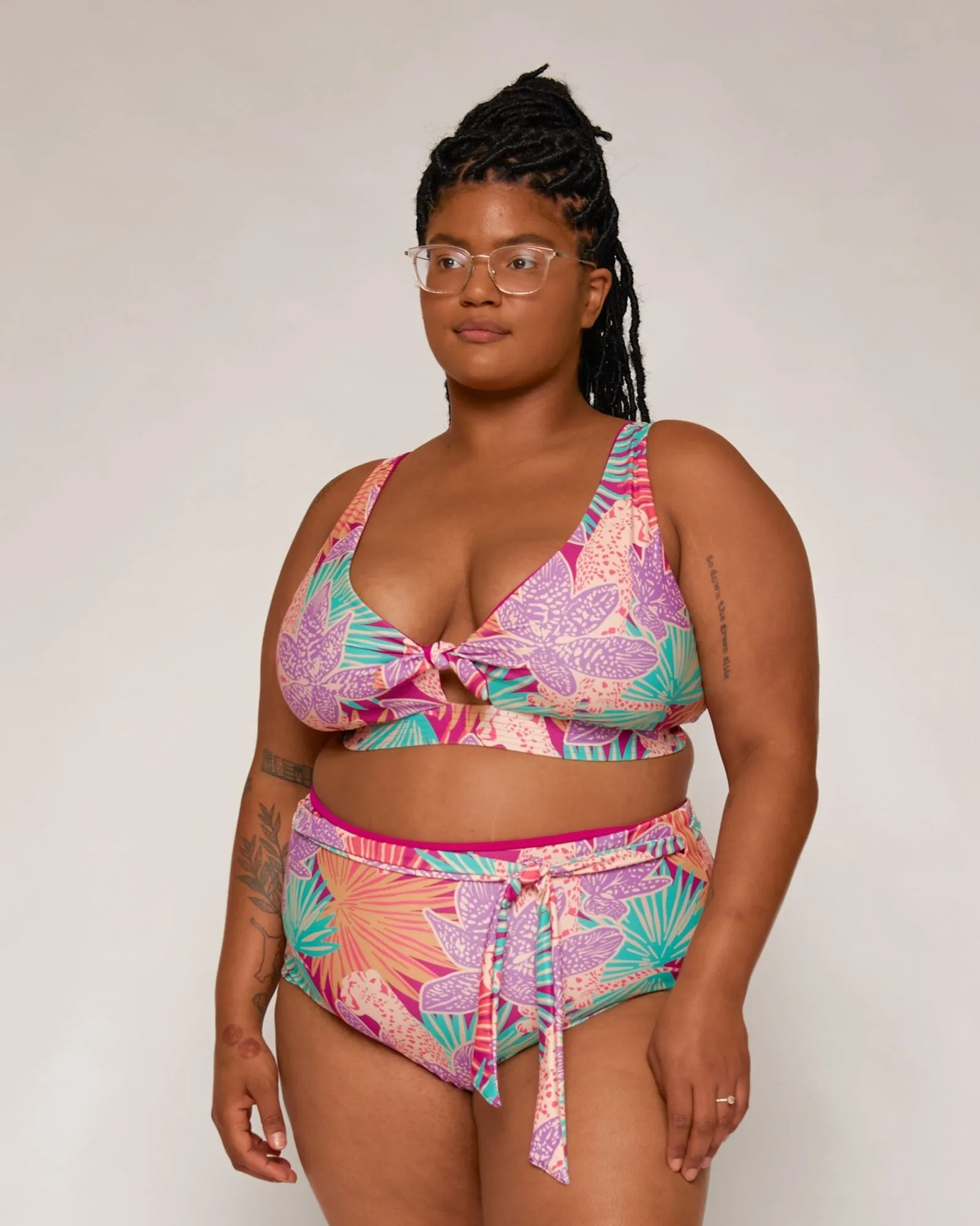 Hana High-Waisted Bikini Bottoms | Orchid/Rio