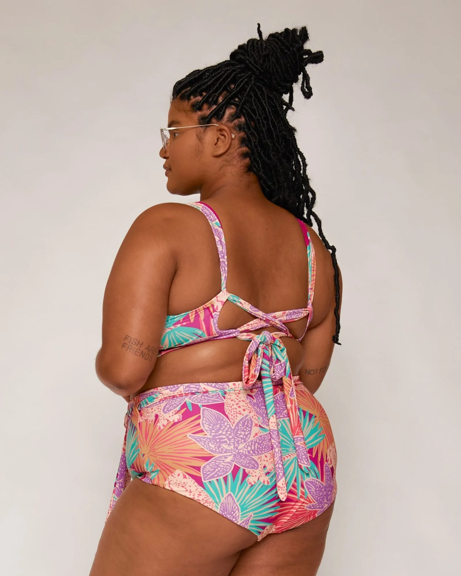 Hana High-Waisted Bikini Bottoms | Orchid/Rio
