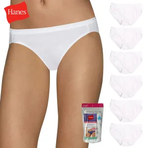 Hanes Ladies 6 Pack Low Rise Cool Comfort Tagless Cotton Bikinis