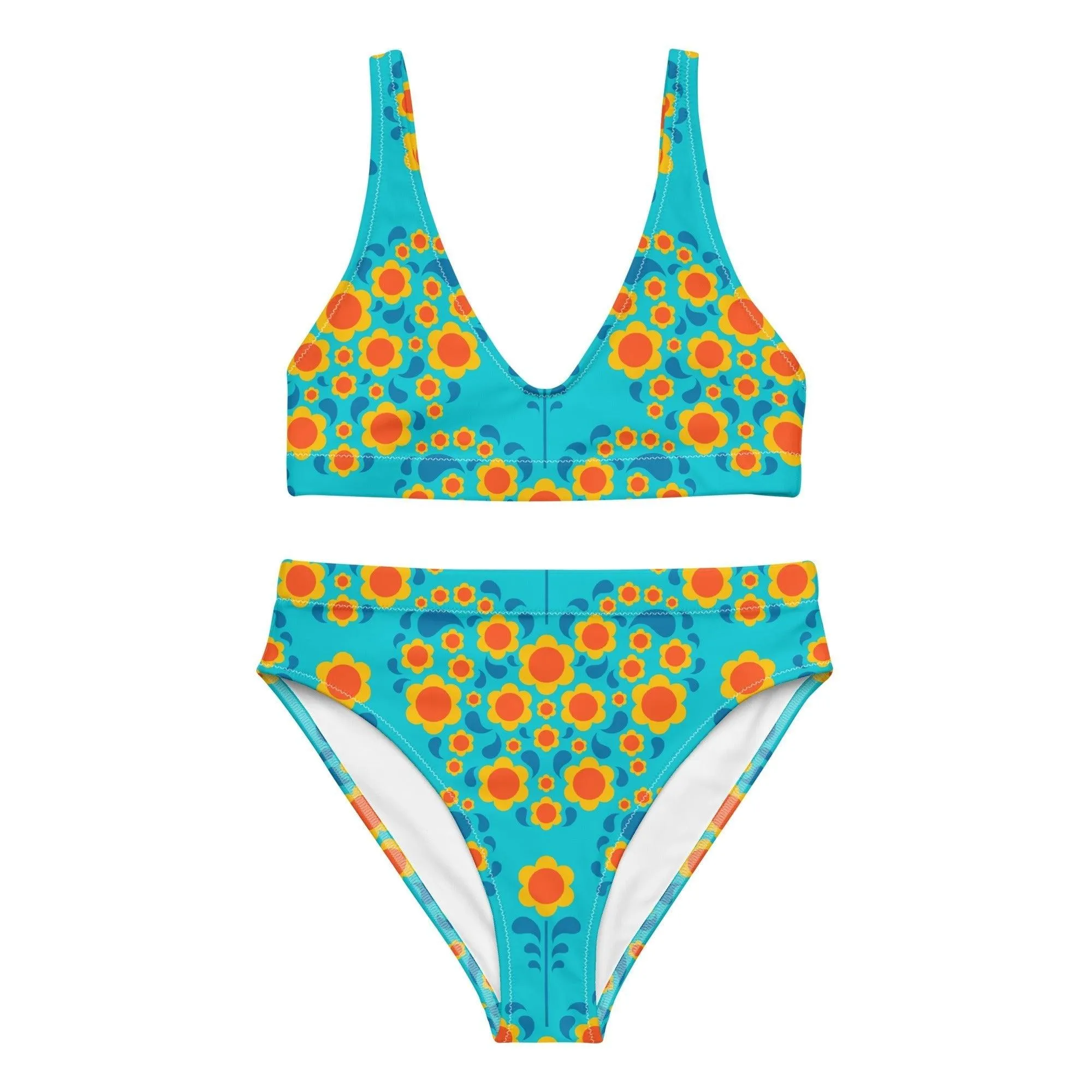 HEARTBEAT orange blue - Bikinis made of recycled material