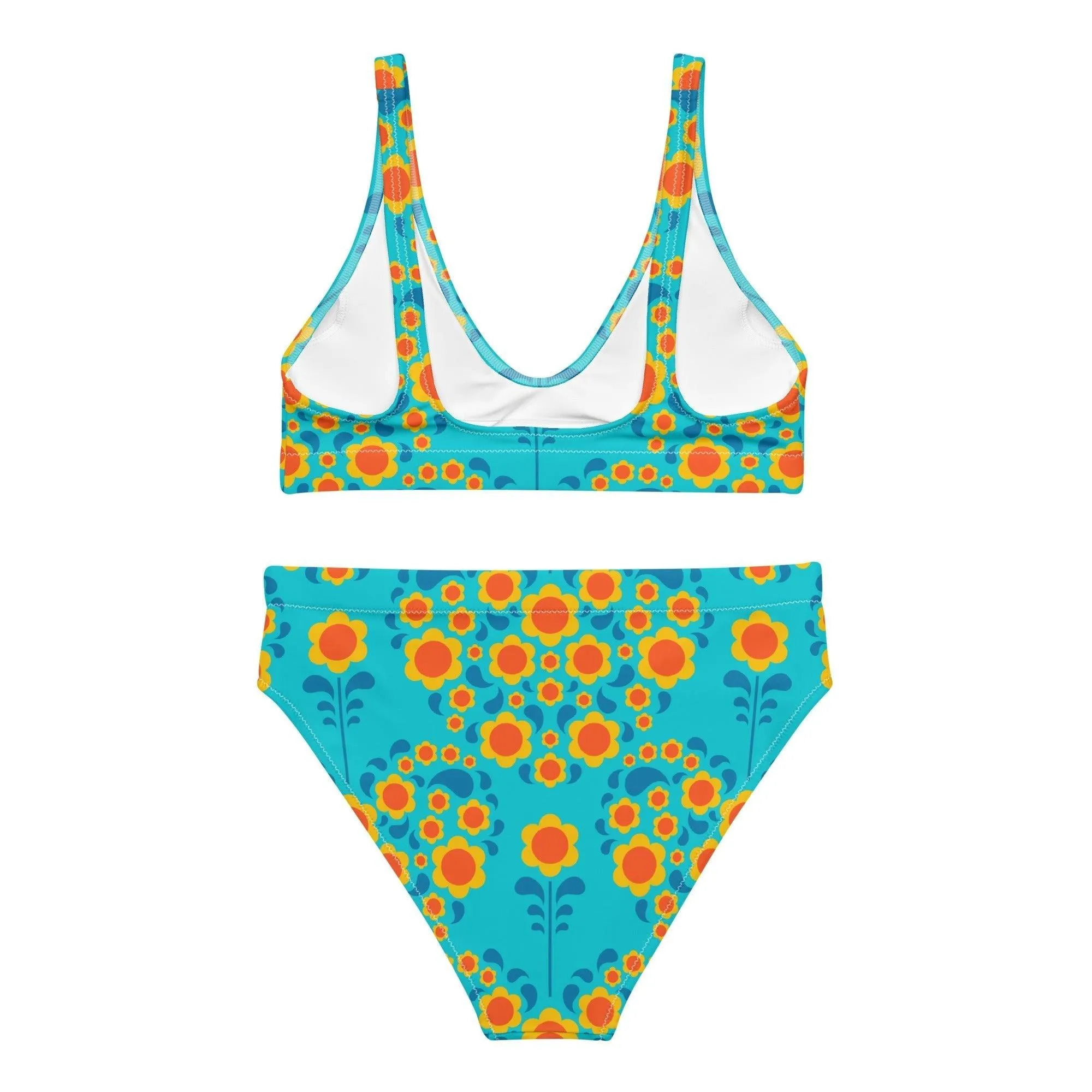HEARTBEAT orange blue - Bikinis made of recycled material