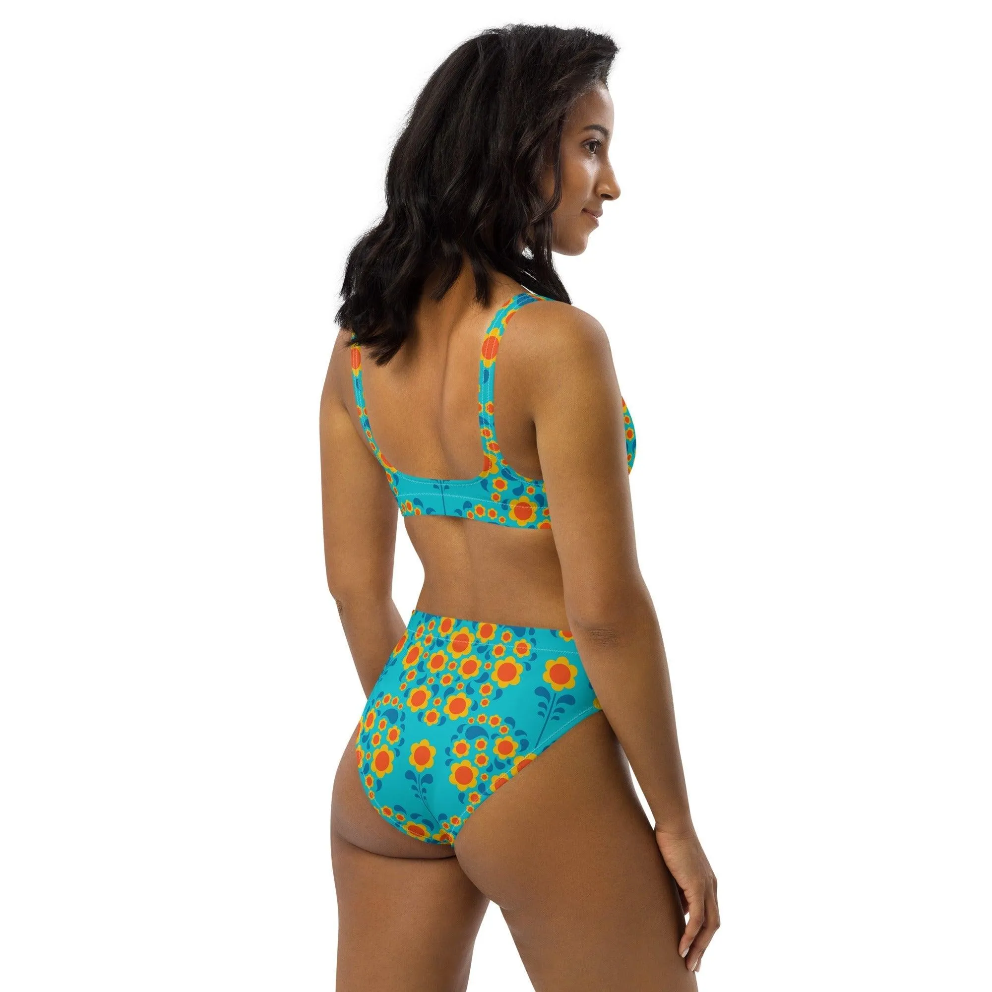 HEARTBEAT orange blue - Bikinis made of recycled material