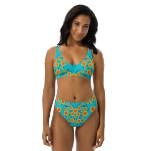 HEARTBEAT orange blue - Bikinis made of recycled material