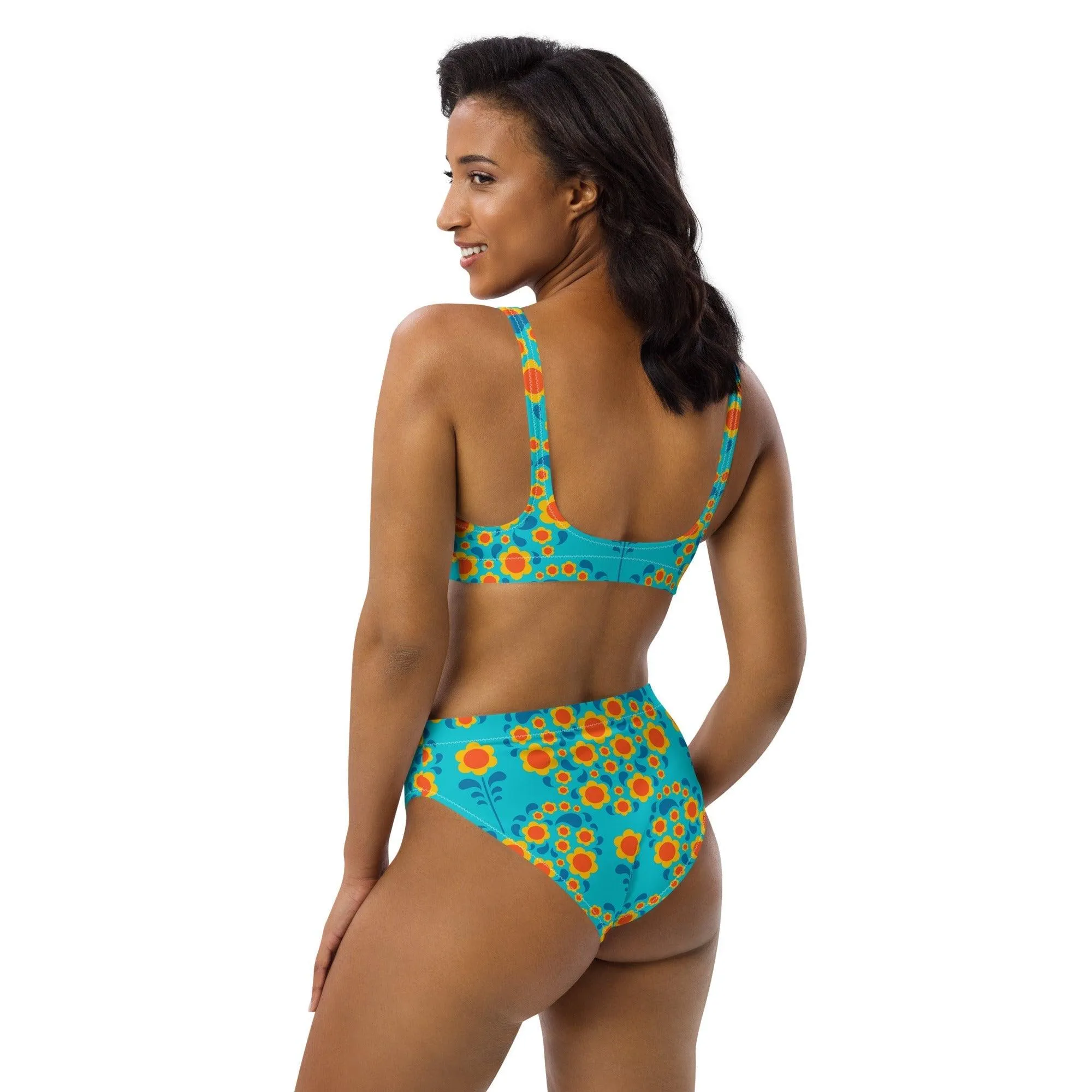 HEARTBEAT orange blue - Bikinis made of recycled material